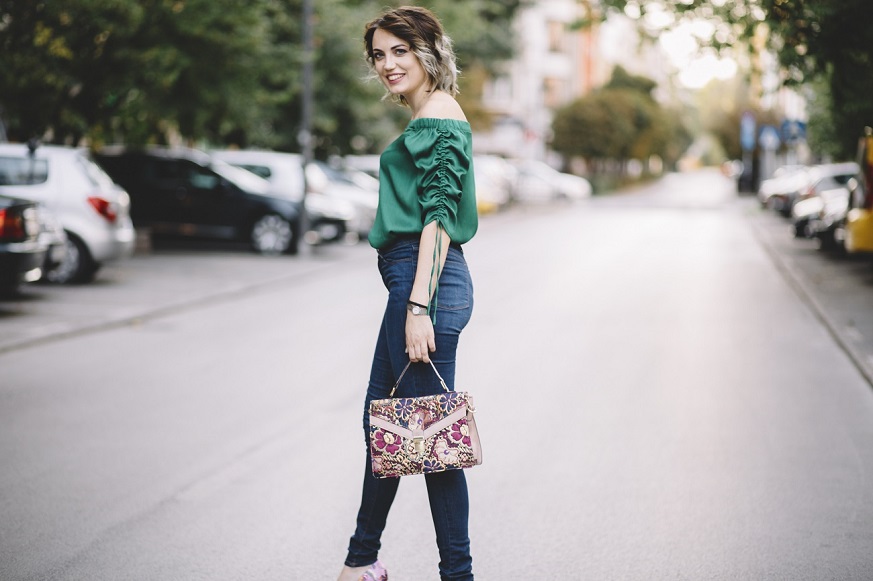 Green rouched top Fashion Pumpkin blog